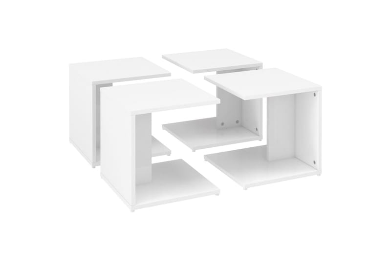 Salongbord 4 stk høyglans hvit 33x33x33 cm sponplate - Hvit - Møbler - Bord - Sofabord