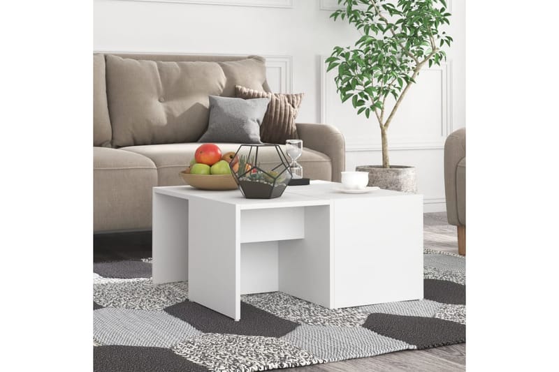 Salongbord 4 stk hvit 33x33x33 cm sponplate - Hvit - Møbler - Bord - Sofabord