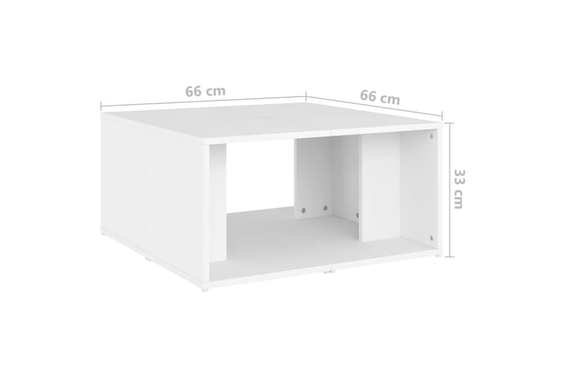 Salongbord 4 stk hvit 33x33x33 cm sponplate - Hvit - Møbler - Bord - Sofabord