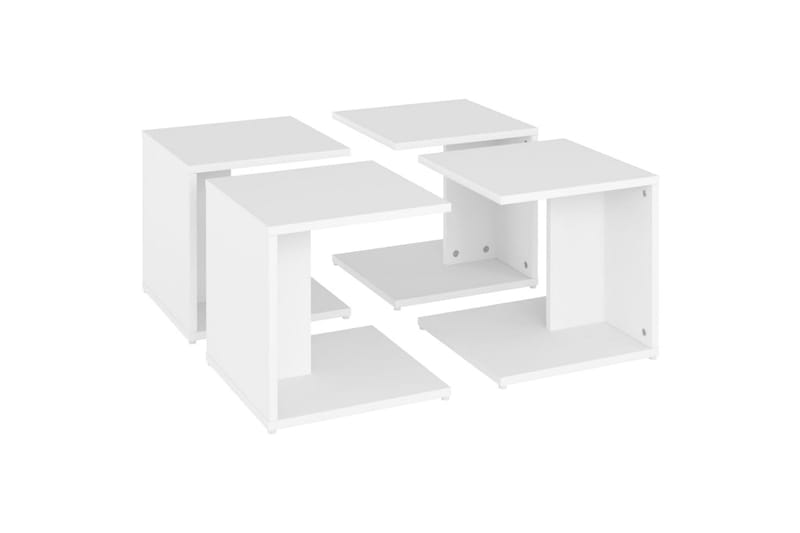 Salongbord 4 stk hvit 33x33x33 cm sponplate - Hvit - Møbler - Bord - Sofabord