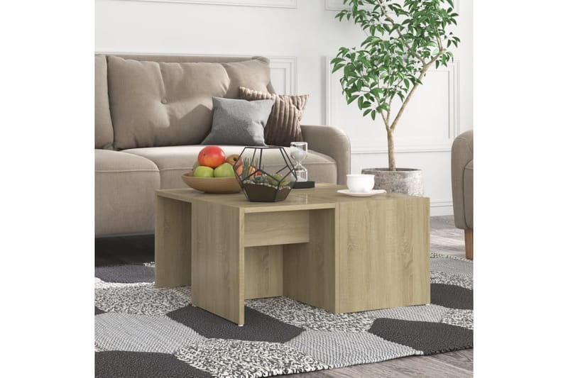 Salongbord 4 stk sonoma eik 33x33x33 cm sponplate - Brun - Møbler - Bord - Sofabord