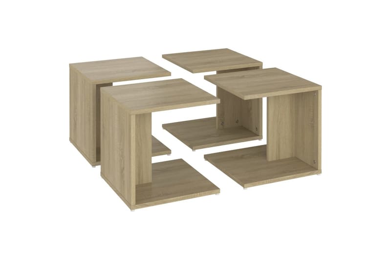 Salongbord 4 stk sonoma eik 33x33x33 cm sponplate - Brun - Møbler - Bord - Sofabord