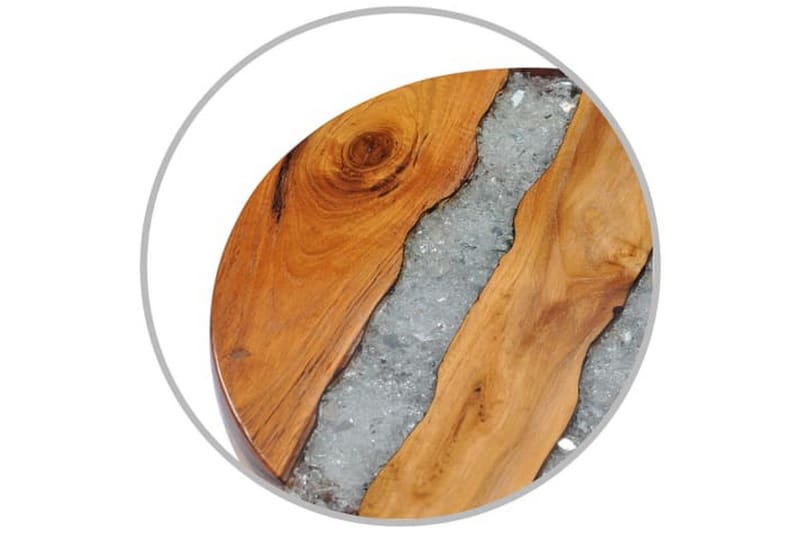 Salongbord 40x45 cm heltre teak og polyresin - Brun - Møbler - Bord - Sofabord