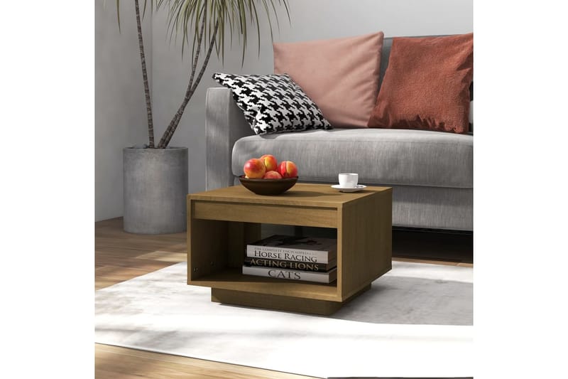 Salongbord 50x50x33,5 cm heltre furu honningbrun - Brun - Møbler - Bord - Sofabord