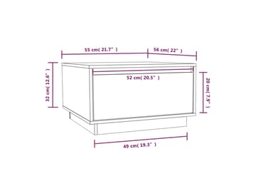 Salongbord 55x56x32 cm heltre furu - Brun - Møbler - Bord - Sofabord