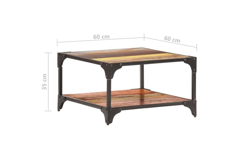 Salongbord 60x60x35 cm gjenvunnet heltre - Møbler - Bord - Sofabord