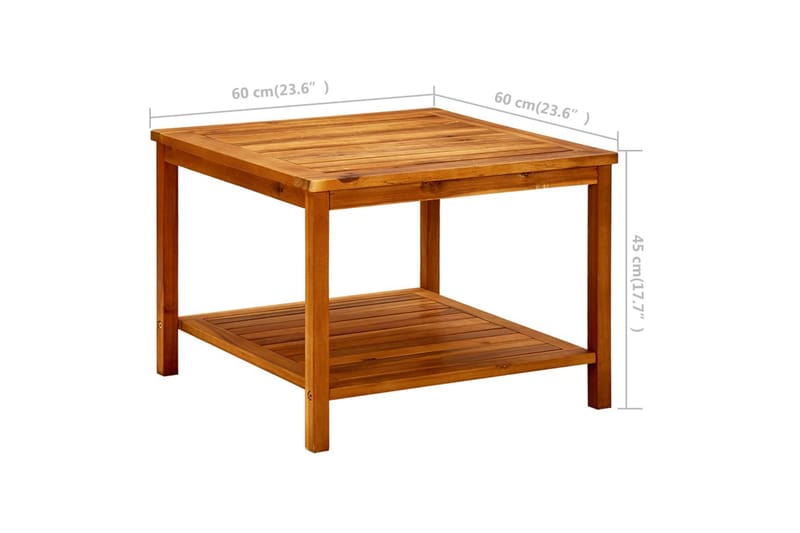 Salongbord 60x60x45 cm heltre akasie - Brun - Møbler - Bord - Sofabord