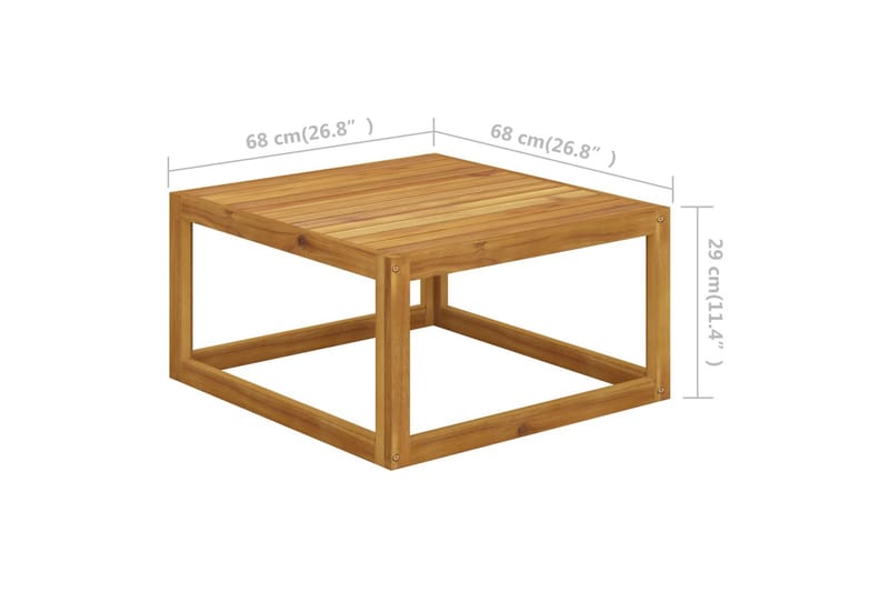Salongbord 68x68x29 cm heltre akasie - Møbler - Bord - Sofabord