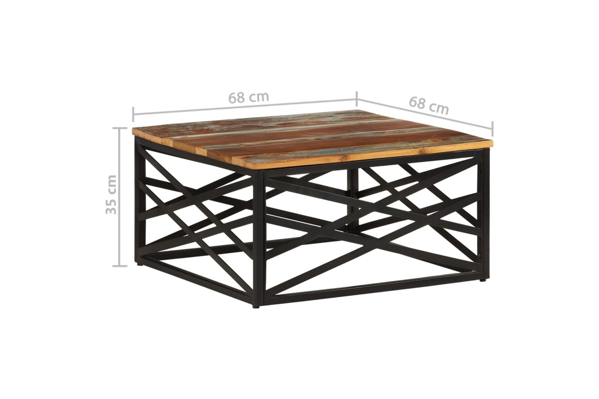 Salongbord 68x68x35 cm gjenvunnet heltre - Brun - Møbler - Bord - Sofabord