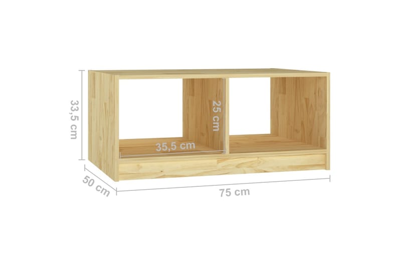 Salongbord 75x50x33,5 cm heltre furu - Brun - Møbler - Bord - Sofabord
