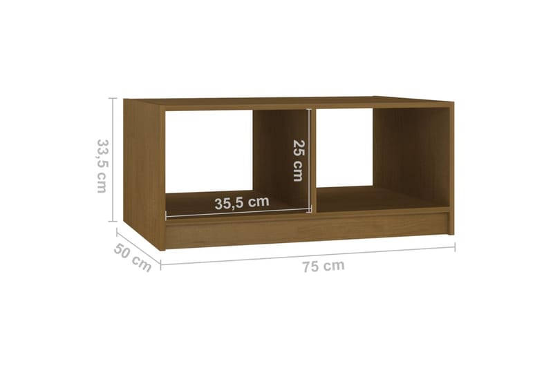 Salongbord 75x50x33,5 cm heltre furu honningbrun - Brun - Sofabord