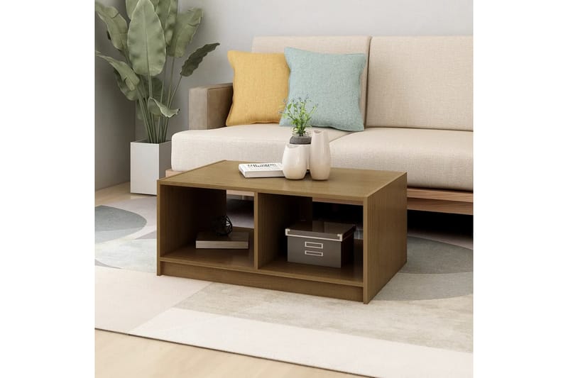 Salongbord 75x50x33,5 cm heltre furu honningbrun - Brun - Møbler - Bord - Sofabord