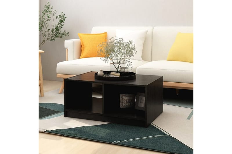 Salongbord 75x50x33,5 cm heltre furu svart - Svart - Møbler - Bord - Sofabord