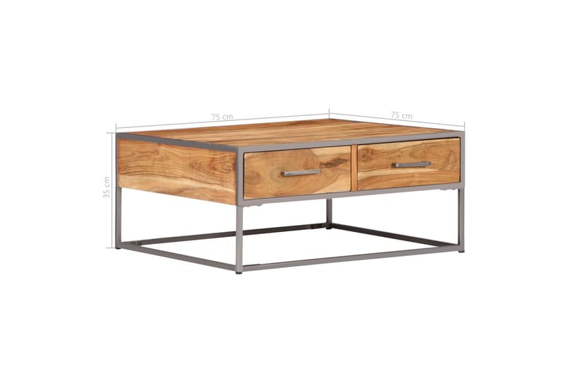 Salongbord 75x75x35 cm heltre akasie - Møbler - Bord - Sofabord