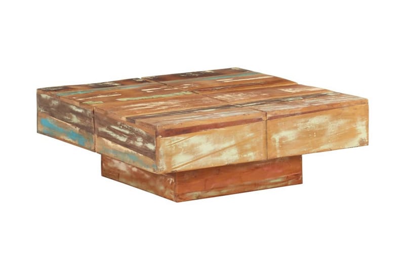 Salongbord 80x80x28 cm gjenvunnet heltre - Brun - Møbler - Bord - Sofabord