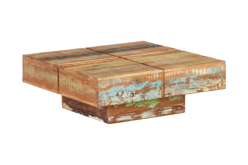 Salongbord 80x80x28 cm gjenvunnet heltre - Brun - Møbler - Bord - Sofabord