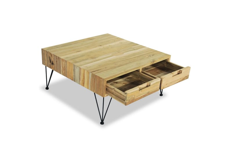 Salongbord 80x80x40 cm massiv teak - Teak - Møbler - Bord - Sofabord