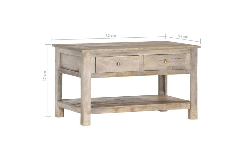 Salongbord 82x52x47 cm heltre mango - Grå - Møbler - Bord - Sofabord