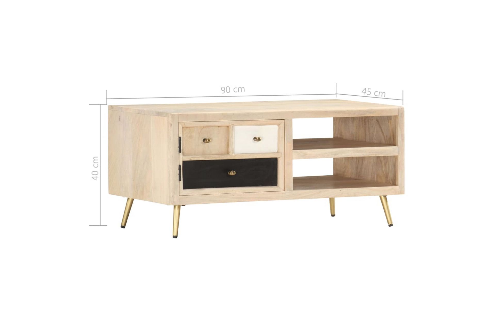 Salongbord 90x45x40 cm heltre mango - Møbler - Bord - Sofabord