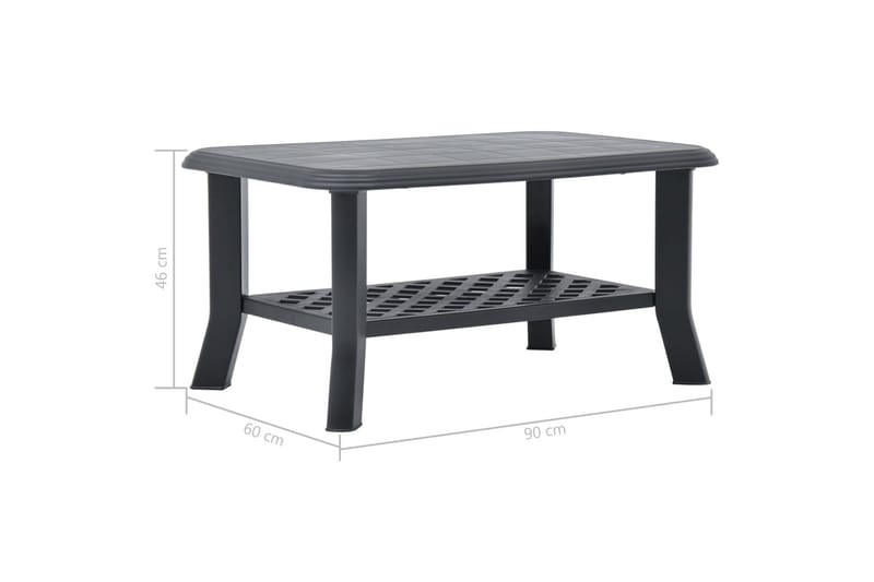 Salongbord antrasitt 90x60x46 cm plast - Møbler - Bord - Sofabord