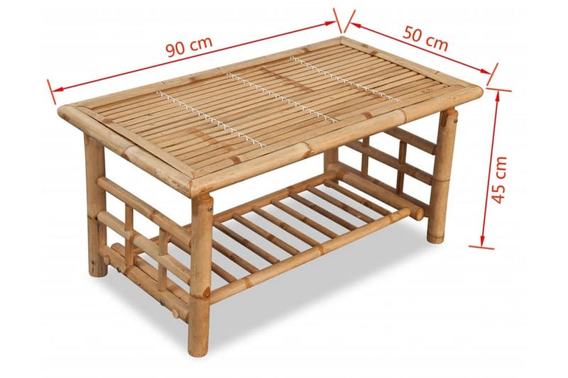 Salongbord bambus 90x50x45 cm - Bambus - Møbler - Bord - Sofabord