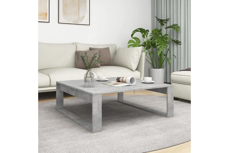 Salongbord betonggrå 100x100x35 cm sponplate - Grå - Møbler - Bord - Sofabord