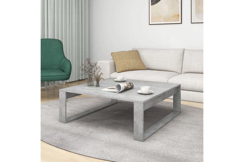 Salongbord betonggrå 100x100x35 cm sponplate - Grå - Møbler - Bord - Sofabord