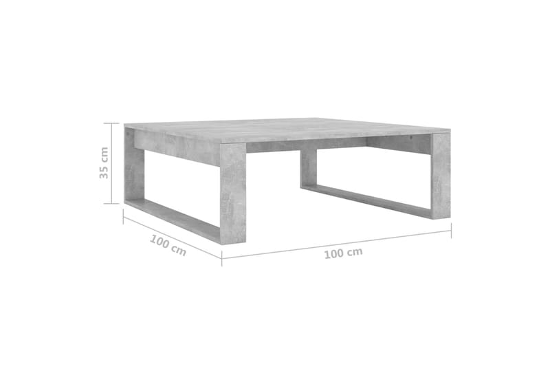 Salongbord betonggrå 100x100x35 cm sponplate - Grå - Møbler - Bord - Sofabord