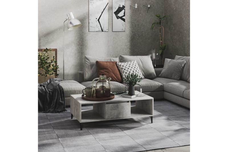 Salongbord betonggrå 103,5x60x35 cm sponplate - Grå - Møbler - Bord - Sofabord