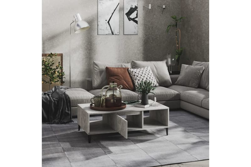 Salongbord betonggrå 103,5x60x35 cm sponplate - Grå - Møbler - Bord - Sofabord