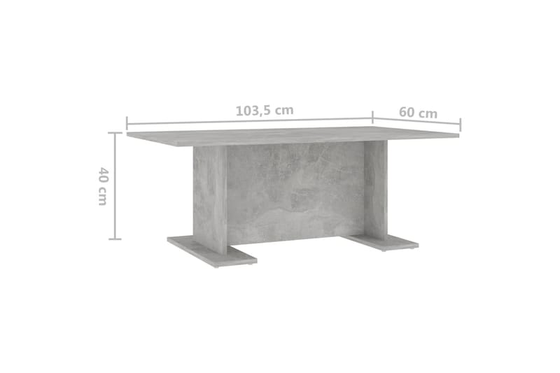 Salongbord betonggrå 103,5x60x40 cm sponplate - Grå - Møbler - Bord - Sofabord