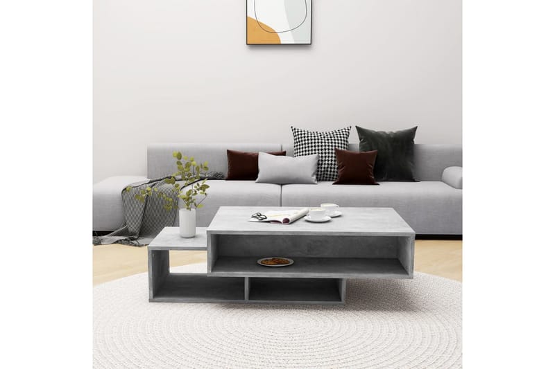 Salongbord betonggrå 105x55x32 cm sponplate - Grå - Møbler - Bord - Sofabord
