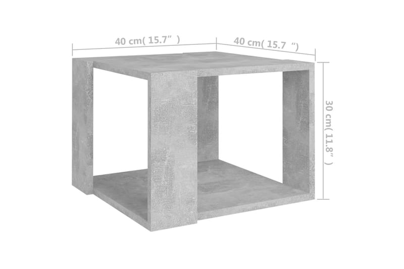 Salongbord betonggrå 40x40x30 cm sponplate - Grå - Sofabord