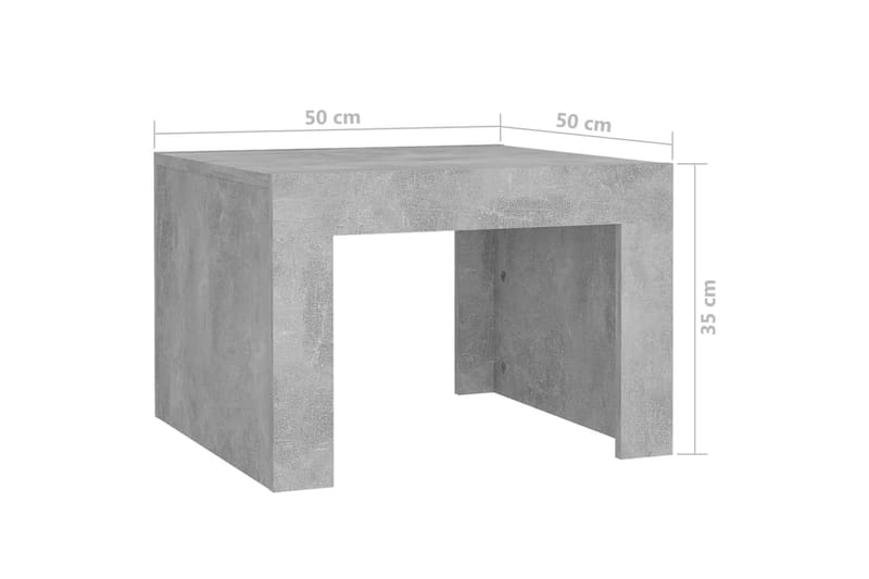 Salongbord betonggrå 50x50x35 cm sponplate - Grå - Sofabord