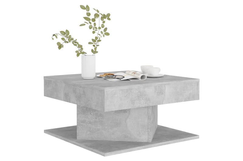 Salongbord betonggrå 57x57x30 cm sponplate - Grå - Sofabord