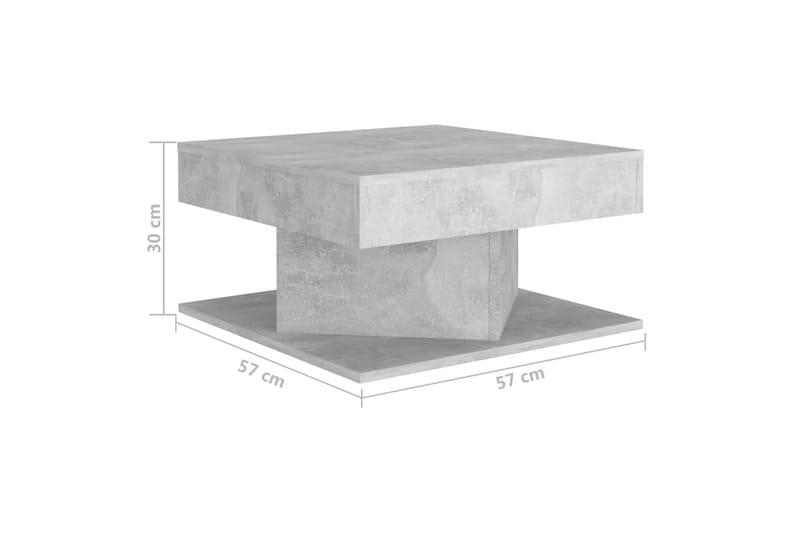 Salongbord betonggrå 57x57x30 cm sponplate - Grå - Sofabord