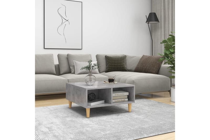 Salongbord betonggrå 60x60x30 cm sponplate - Grå - Møbler - Bord - Sofabord