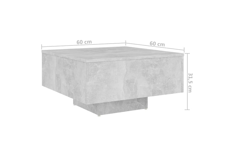 Salongbord betonggrå 60x60x31,5 cm sponplate - Grå - Møbler - Bord - Sofabord