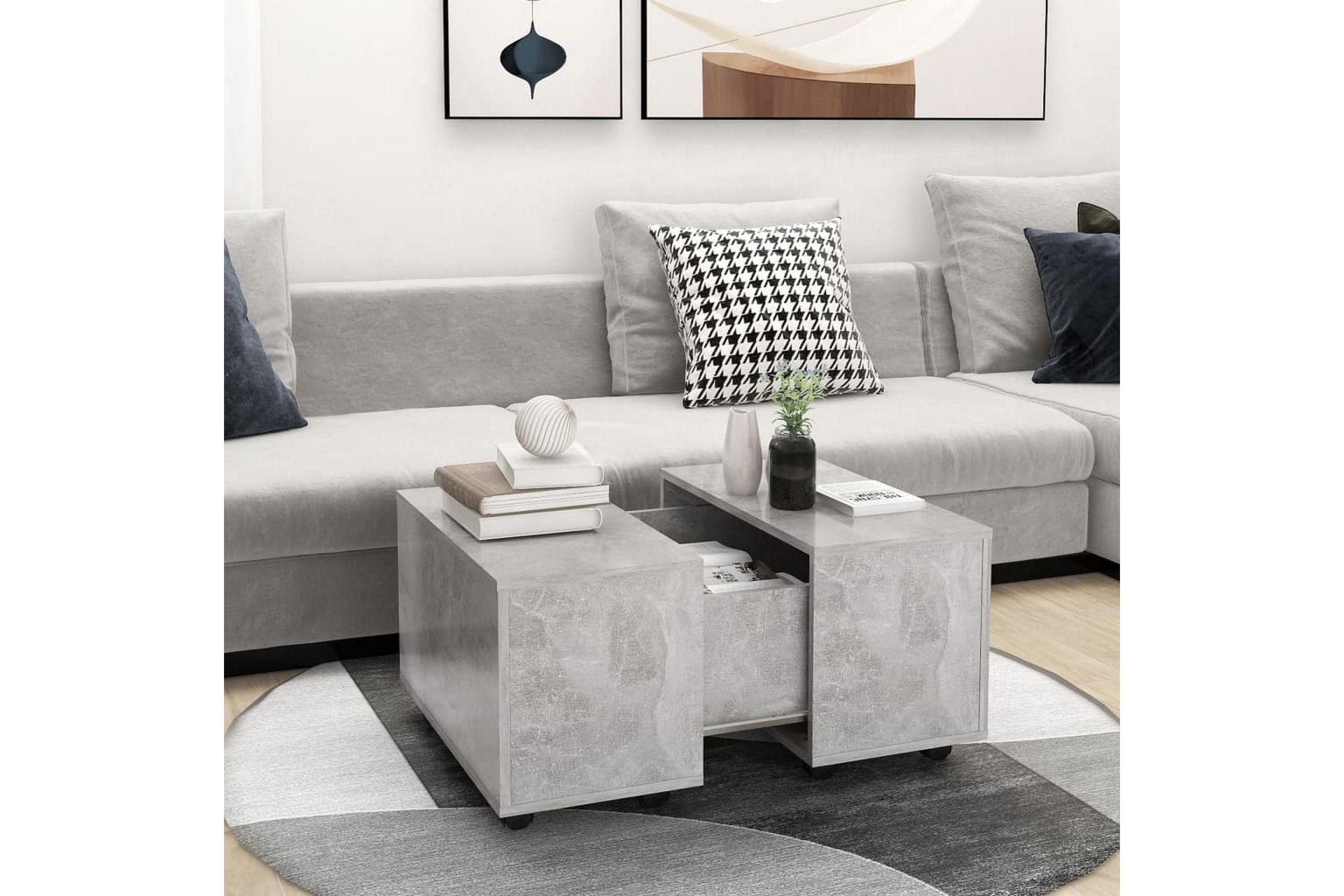 Salongbord betonggrå 60x60x38 cm sponplate - Grå - Møbler - Bord - Sofabord