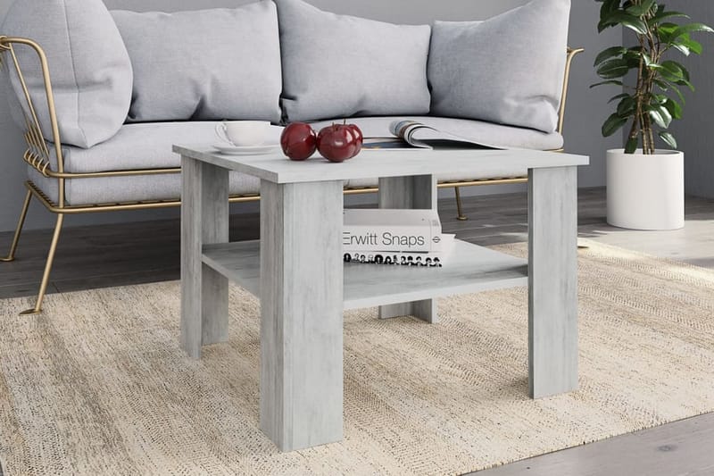 Salongbord betonggrå 60x60x42 cm sponplate - Grå - Møbler - Bord - Sofabord