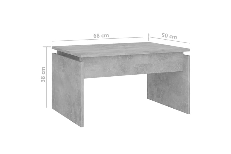 Salongbord betonggrå 68x50x38 cm sponplate - Grå - Sofabord