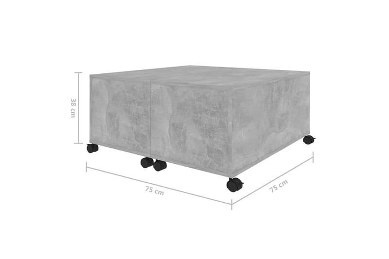 Salongbord betonggrå 75x75x38 cm sponplate - Grå - Møbler - Bord - Sofabord