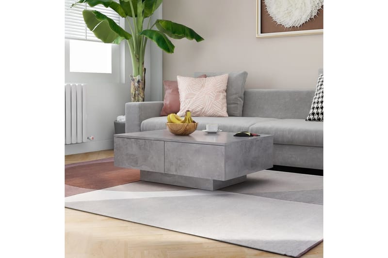 Salongbord betonggrå 90x60x31 cm sponplate - Grå - Møbler - Bord - Sofabord