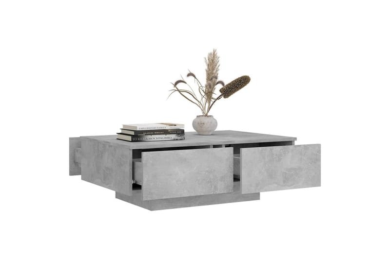 Salongbord betonggrå 90x60x31 cm sponplate - Grå - Sofabord