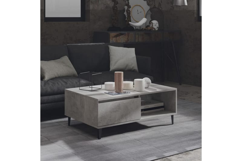 Salongbord betonggrå 90x60x35 cm sponplate - Grå - Møbler - Bord - Sofabord
