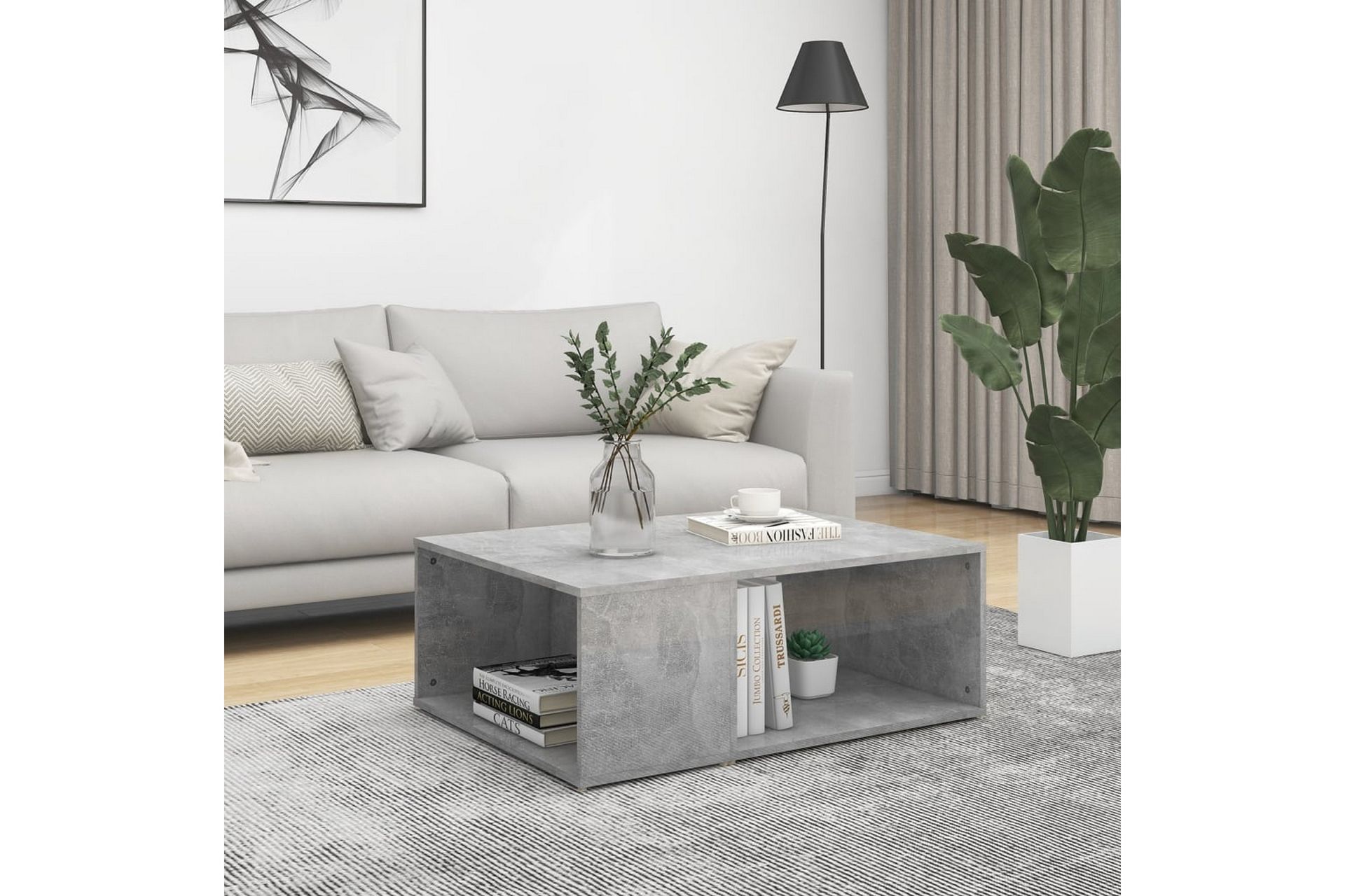 Salongbord betonggrå 90x67x33 cm sponplate - Grå - Møbler - Bord - Sofabord