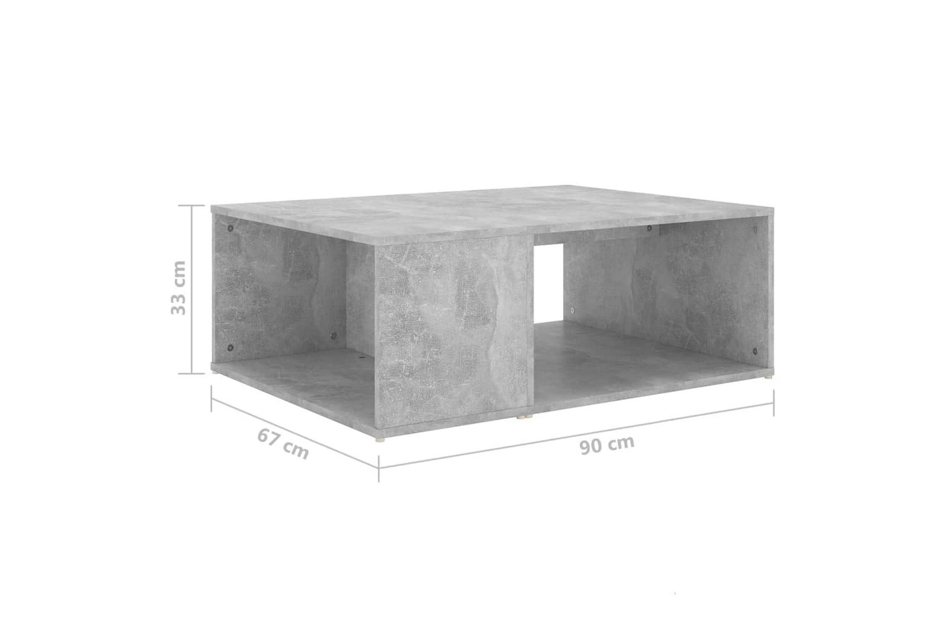Salongbord betonggrå 90x67x33 cm sponplate - Grå - Møbler - Bord - Sofabord