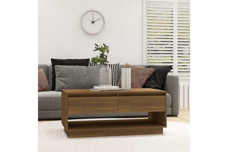 Salongbord brun eik 102,5x55x44 cm sponplate - Brun - Møbler - Bord - Sofabord