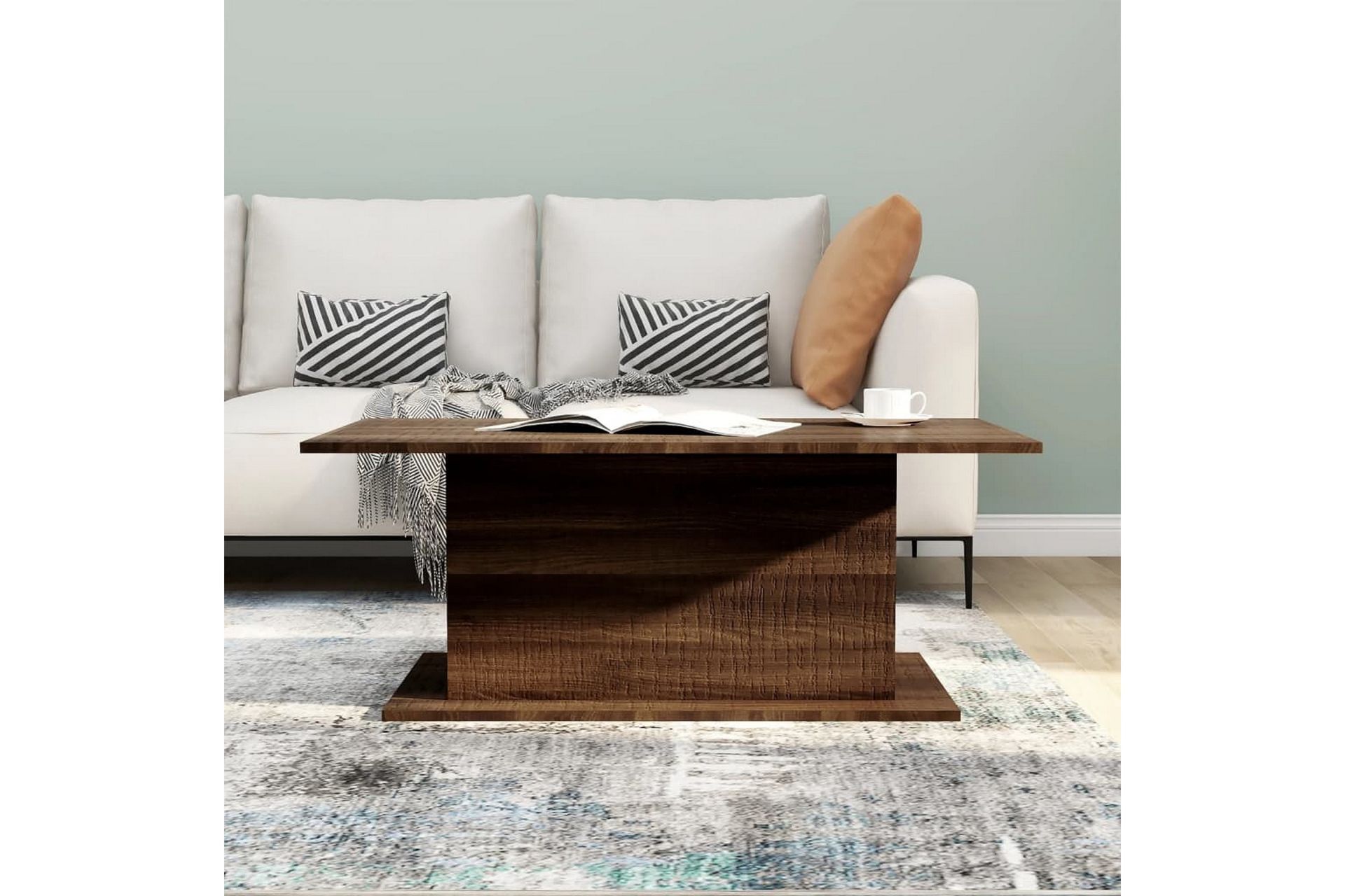 Salongbord brun eik 102x55,5x40 cm sponplate - Brun - Møbler - Bord - Sofabord
