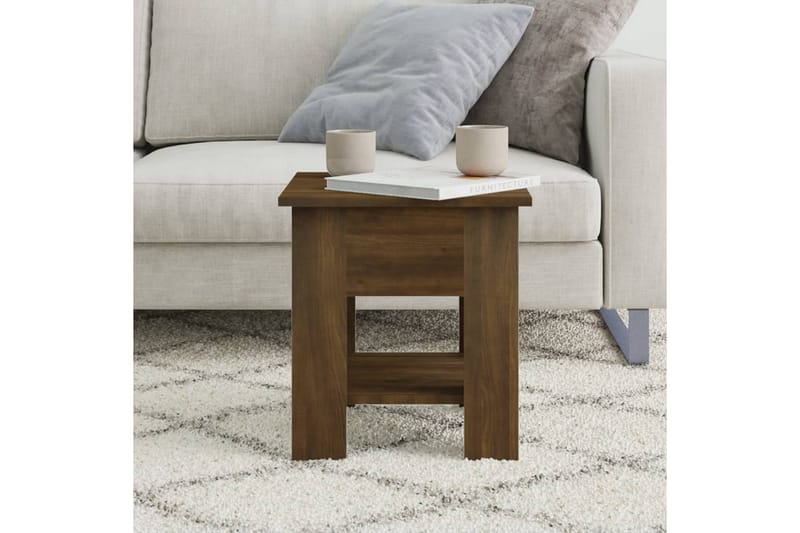 Salongbord brun eik 40x40x42 cm konstruert tre - Brun - Møbler - Bord - Sofabord